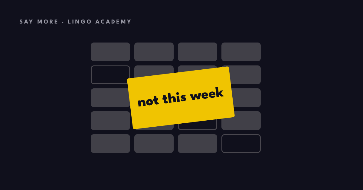 Agenda cheia com um post-it escrito "not this week"